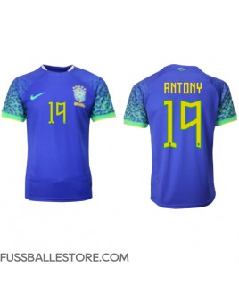 Günstige Brasilien Antony #19 Auswärtstrikot WM 2022 Kurzarm